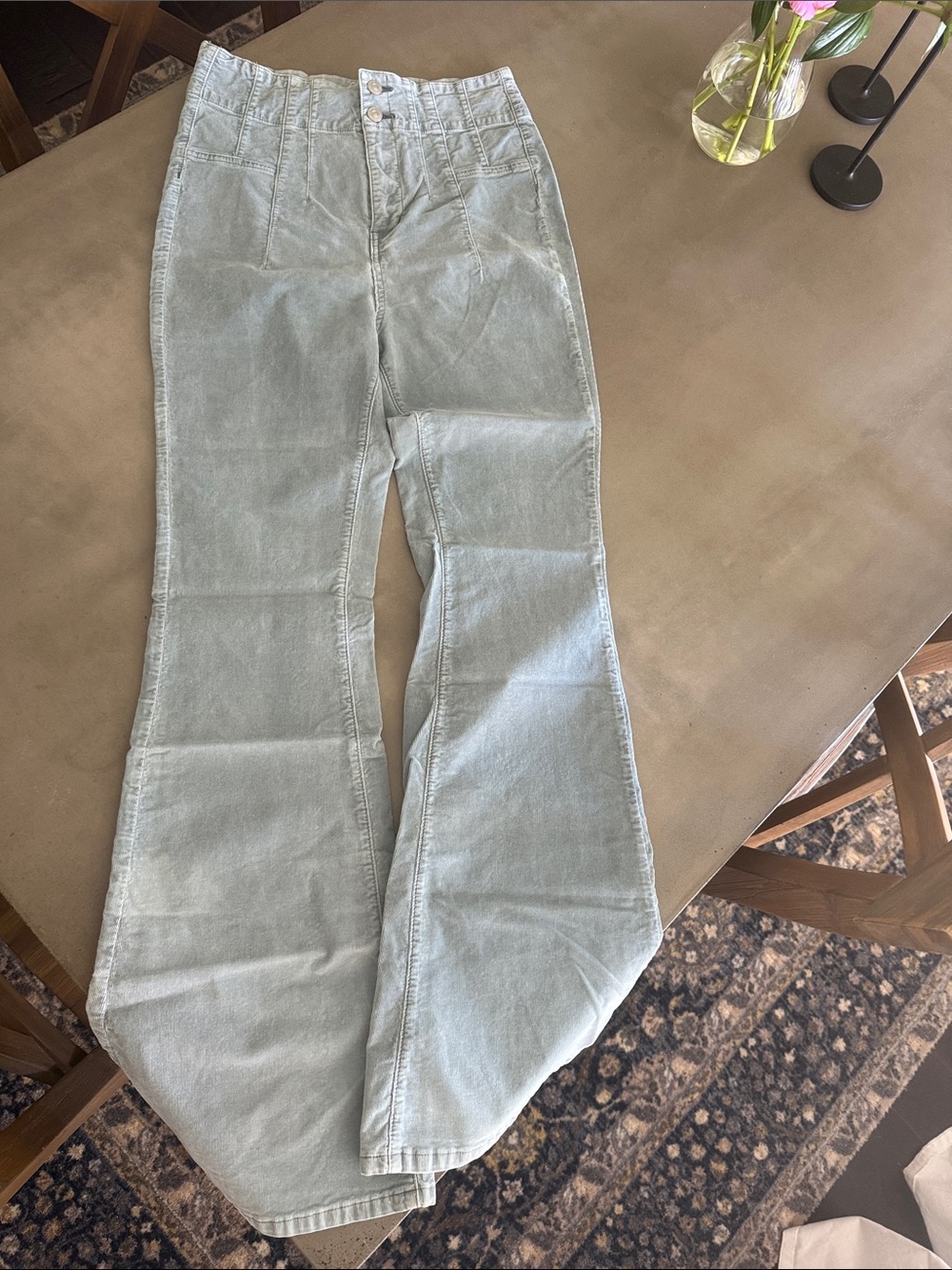 We The Free Jayde Cord Flare Jeans  Sz 29 denim blue color